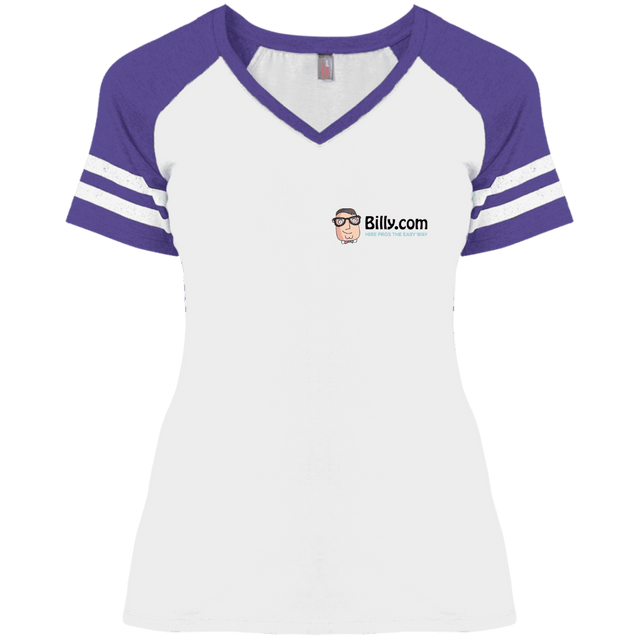 T-Shirts White/Heather Purple / X-Small Billy.com District Ladies' Game V-Neck T-Shirt