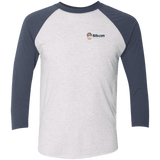 T-Shirts Heather White/Indigo / X-Small Billy.com Next Level Tri-Blend 3/4 Sleeve Baseball Raglan T-Shirt