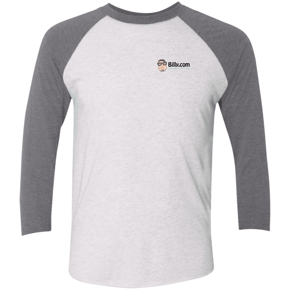 T-Shirts Heather White/Premium Heather / X-Small Billy.com Next Level Tri-Blend 3/4 Sleeve Baseball Raglan T-Shirt