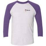 T-Shirts Heather White/Purple Rush / X-Small Billy.com Next Level Tri-Blend 3/4 Sleeve Baseball Raglan T-Shirt