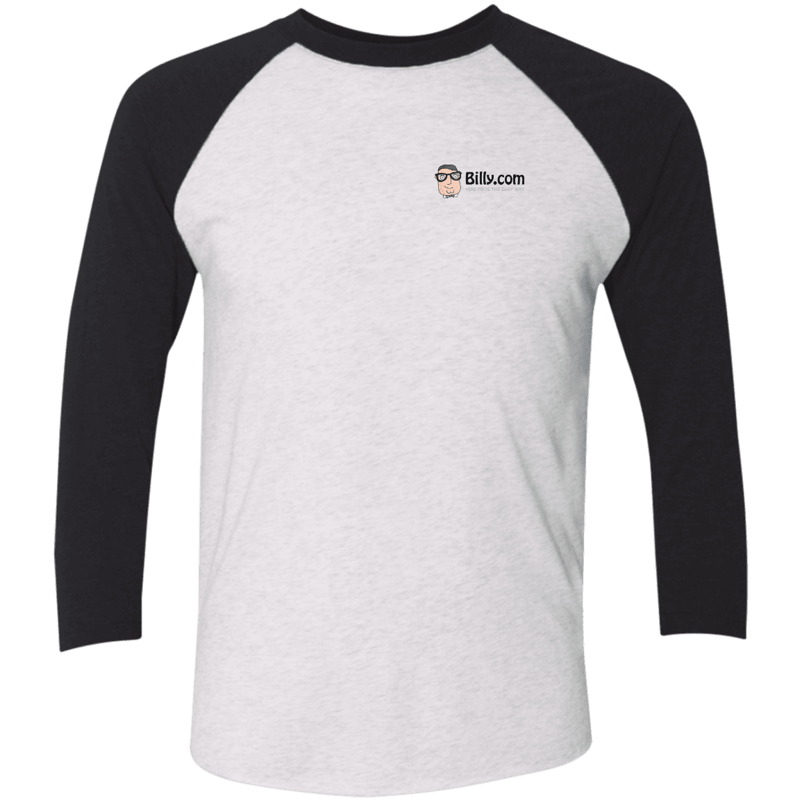 T-Shirts Heather White/Vintage Black / X-Small Billy.com Next Level Tri-Blend 3/4 Sleeve Baseball Raglan T-Shirt
