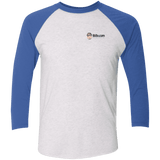 T-Shirts Heather White/Vintage Royal / X-Small Billy.com Next Level Tri-Blend 3/4 Sleeve Baseball Raglan T-Shirt