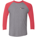 T-Shirts Premium Heather/Vintage Red / X-Small Billy.com Next Level Tri-Blend 3/4 Sleeve Baseball Raglan T-Shirt