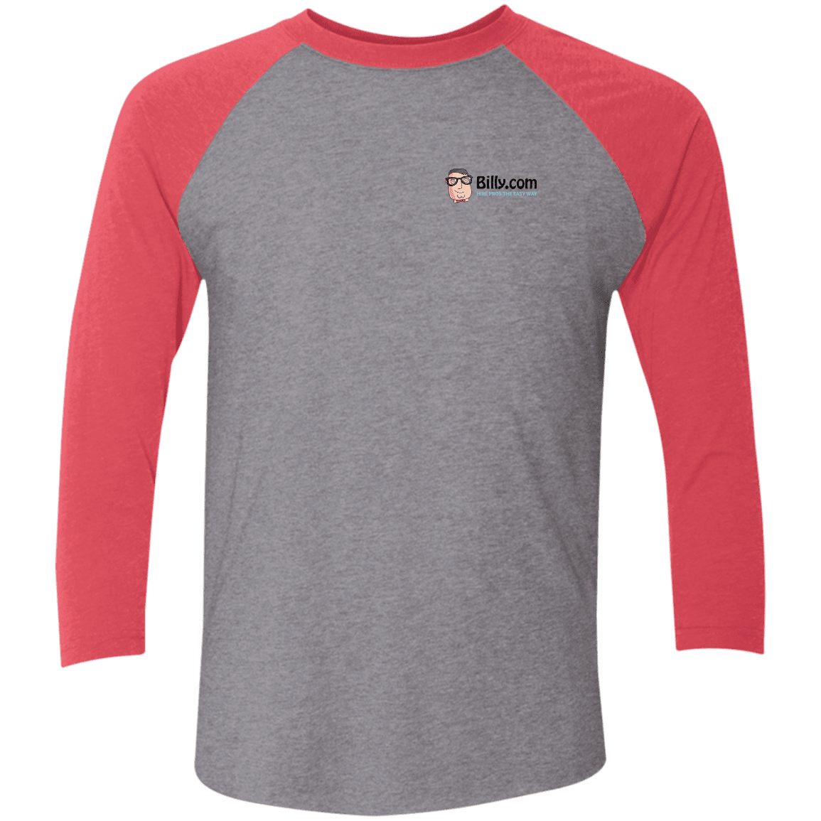 T-Shirts Premium Heather/Vintage Red / X-Small Billy.com Next Level Tri-Blend 3/4 Sleeve Baseball Raglan T-Shirt