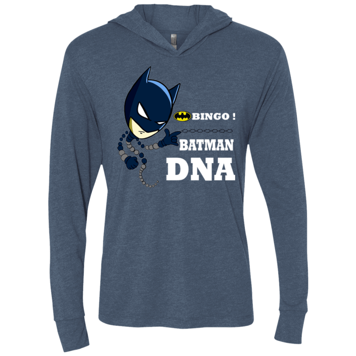 Bingo Batman Triblend Long Sleeve Hoodie Tee