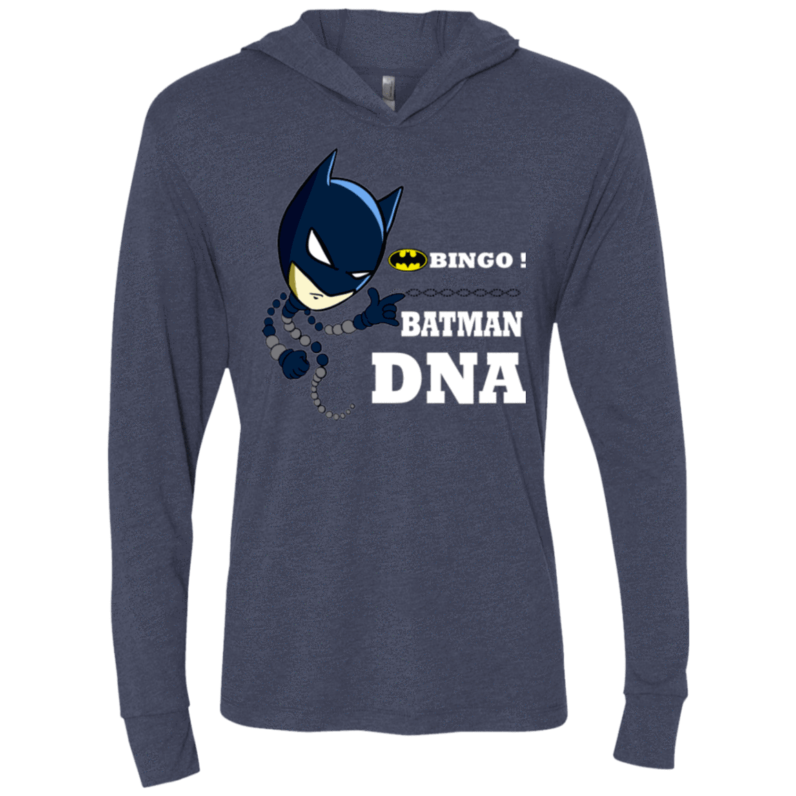 Bingo Batman Triblend Long Sleeve Hoodie Tee