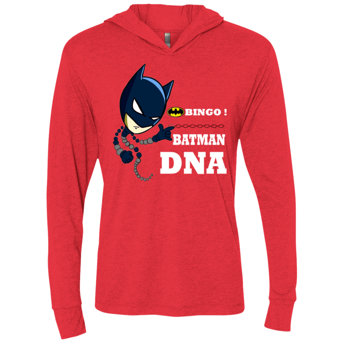 Bingo Batman Triblend Long Sleeve Hoodie Tee