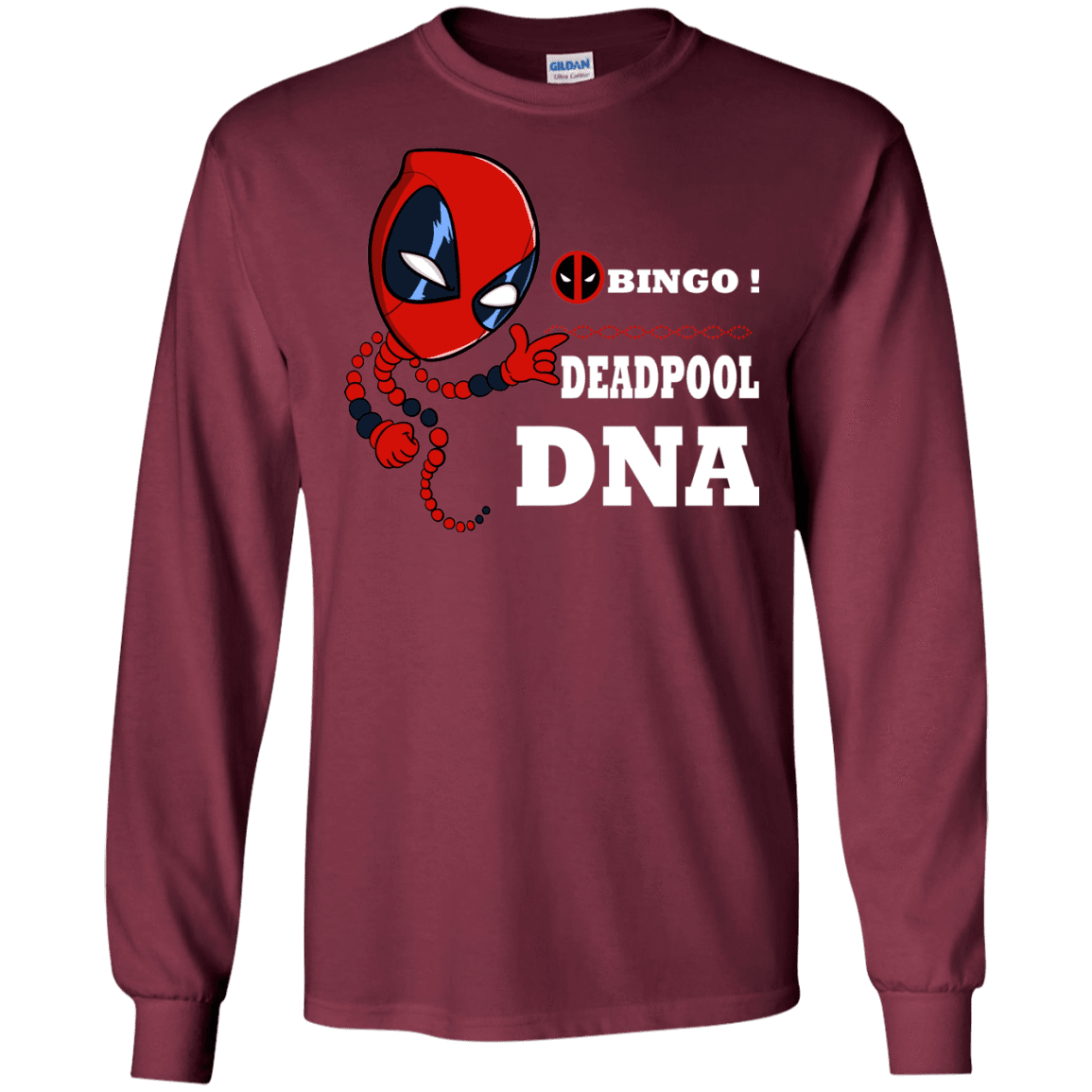 T-Shirts Maroon / S Bingo Deadpool Men's Long Sleeve T-Shirt