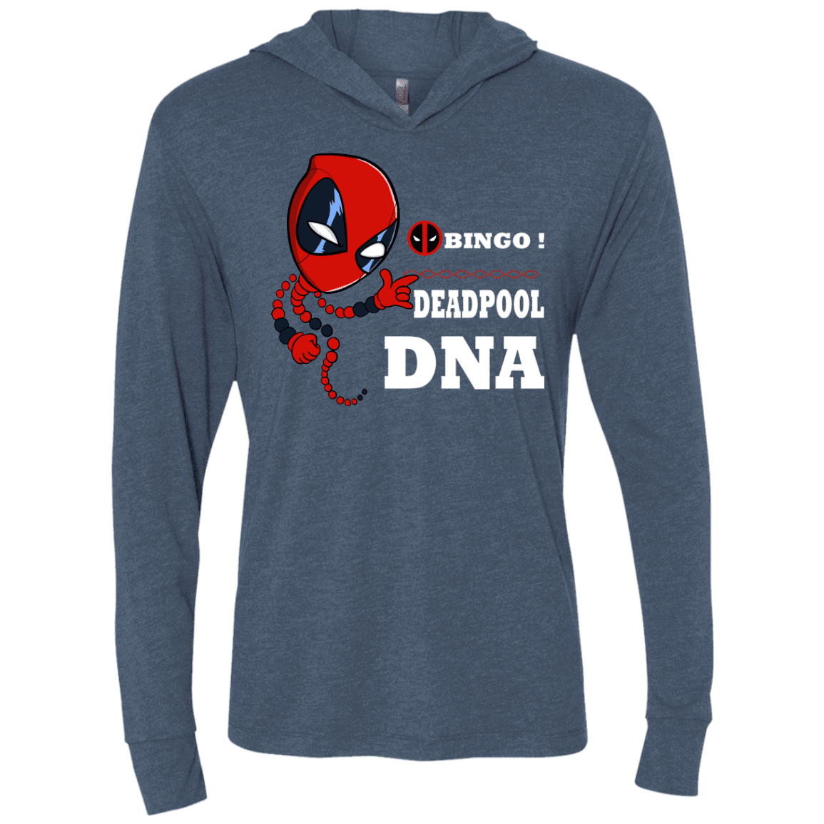 T-Shirts Indigo / X-Small Bingo Deadpool Triblend Long Sleeve Hoodie Tee