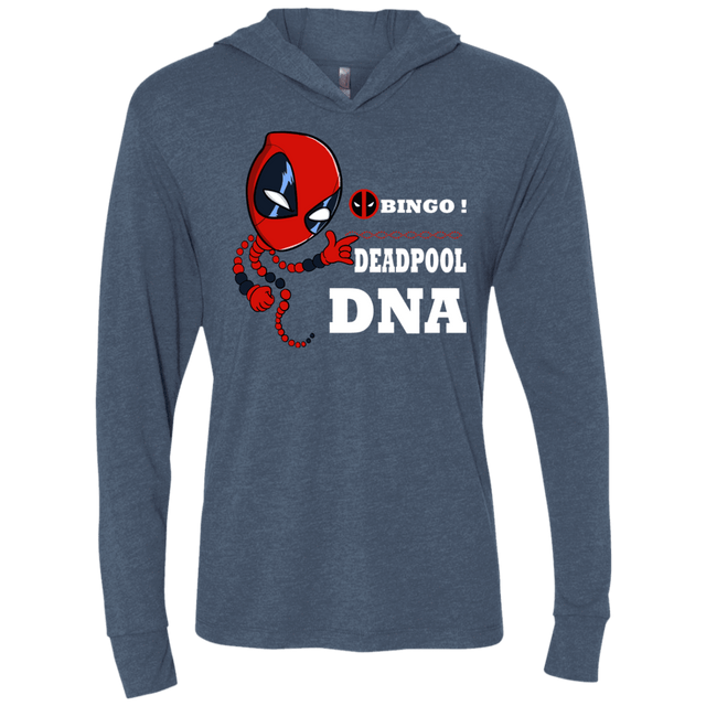 T-Shirts Indigo / X-Small Bingo Deadpool Triblend Long Sleeve Hoodie Tee