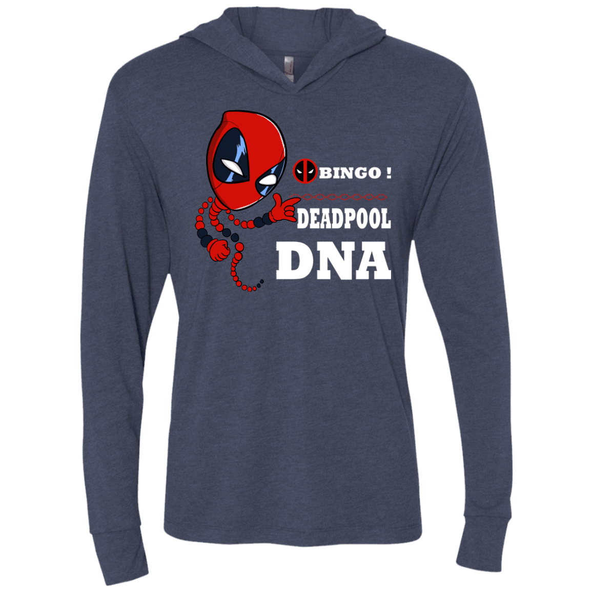 T-Shirts Vintage Navy / X-Small Bingo Deadpool Triblend Long Sleeve Hoodie Tee