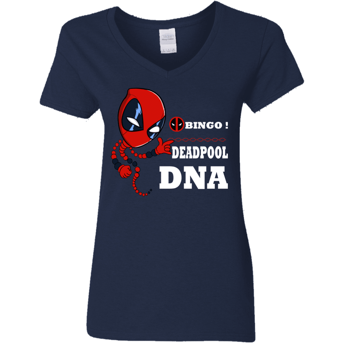 T-Shirts Navy / S Bingo Deadpool Women's V-Neck T-Shirt