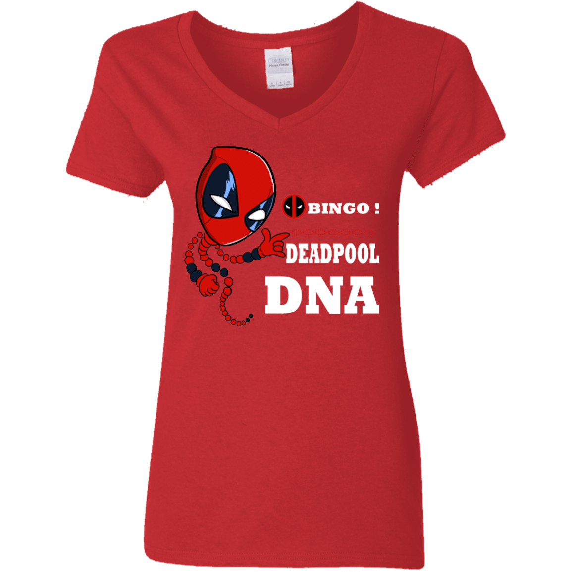 T-Shirts Red / S Bingo Deadpool Women's V-Neck T-Shirt