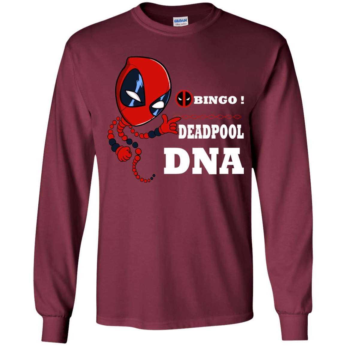 T-Shirts Maroon / YS Bingo Deadpool Youth Long Sleeve T-Shirt