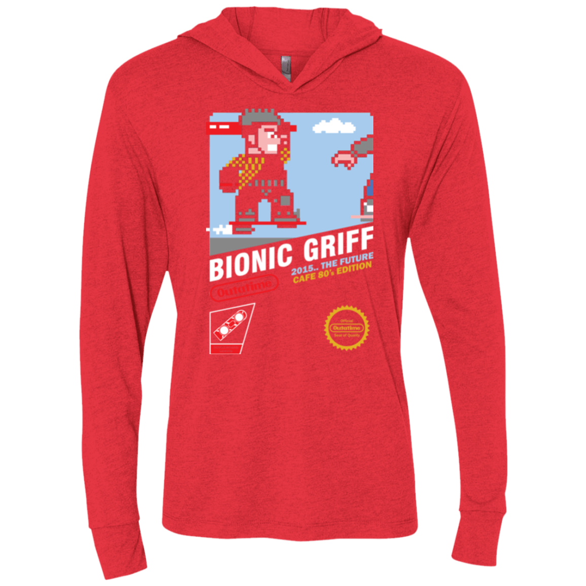 T-Shirts Vintage Red / X-Small Bionic Griff Triblend Long Sleeve Hoodie Tee