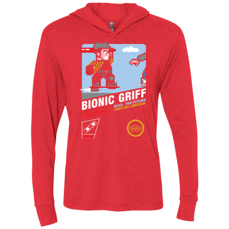 T-Shirts Vintage Red / X-Small Bionic Griff Triblend Long Sleeve Hoodie Tee
