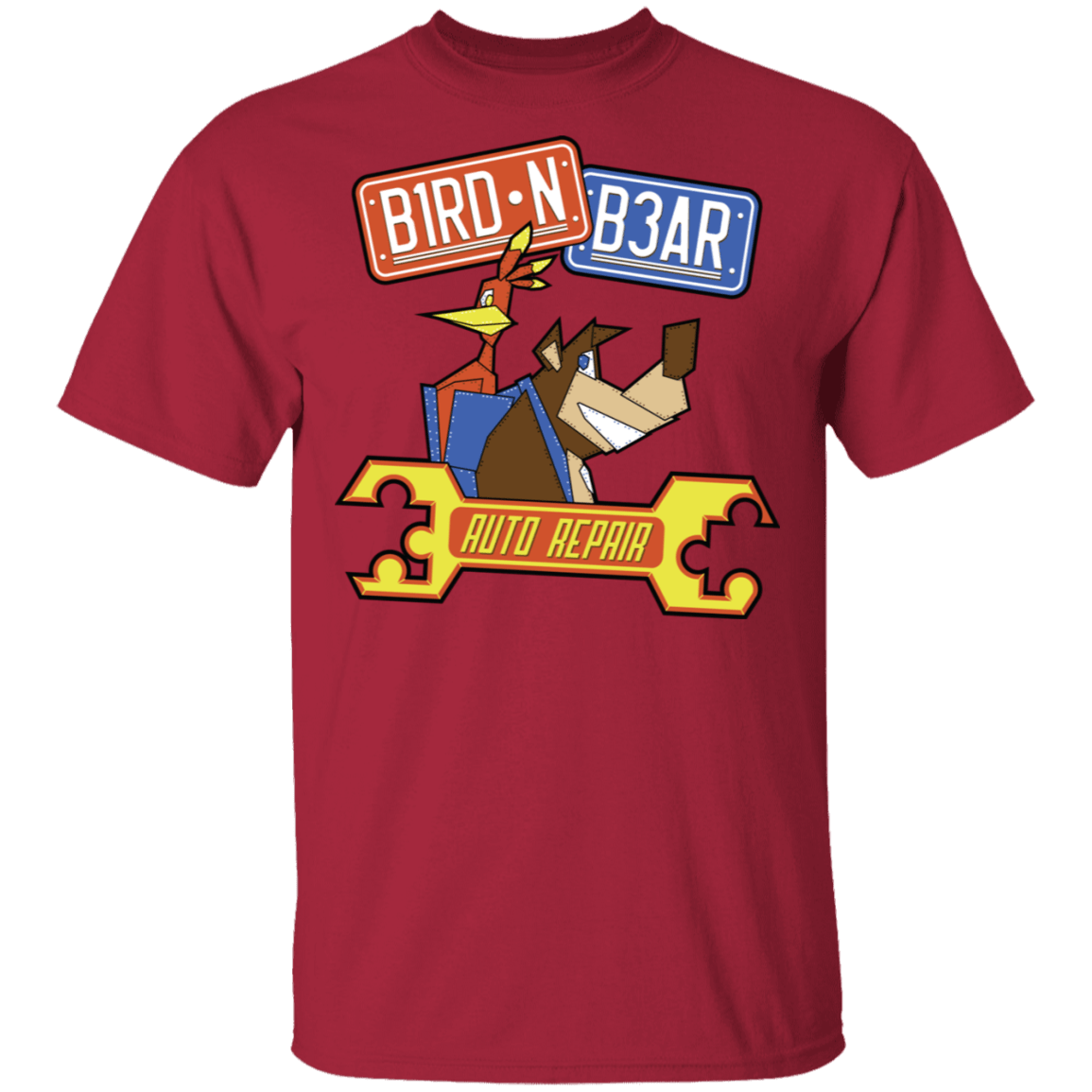 T-Shirts Cardinal / S Bird N Bear Auto Repair T-Shirt