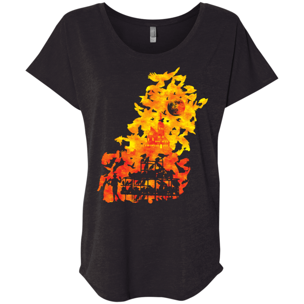 T-Shirts Vintage Black / X-Small Birds Of Terror Triblend Dolman Sleeve