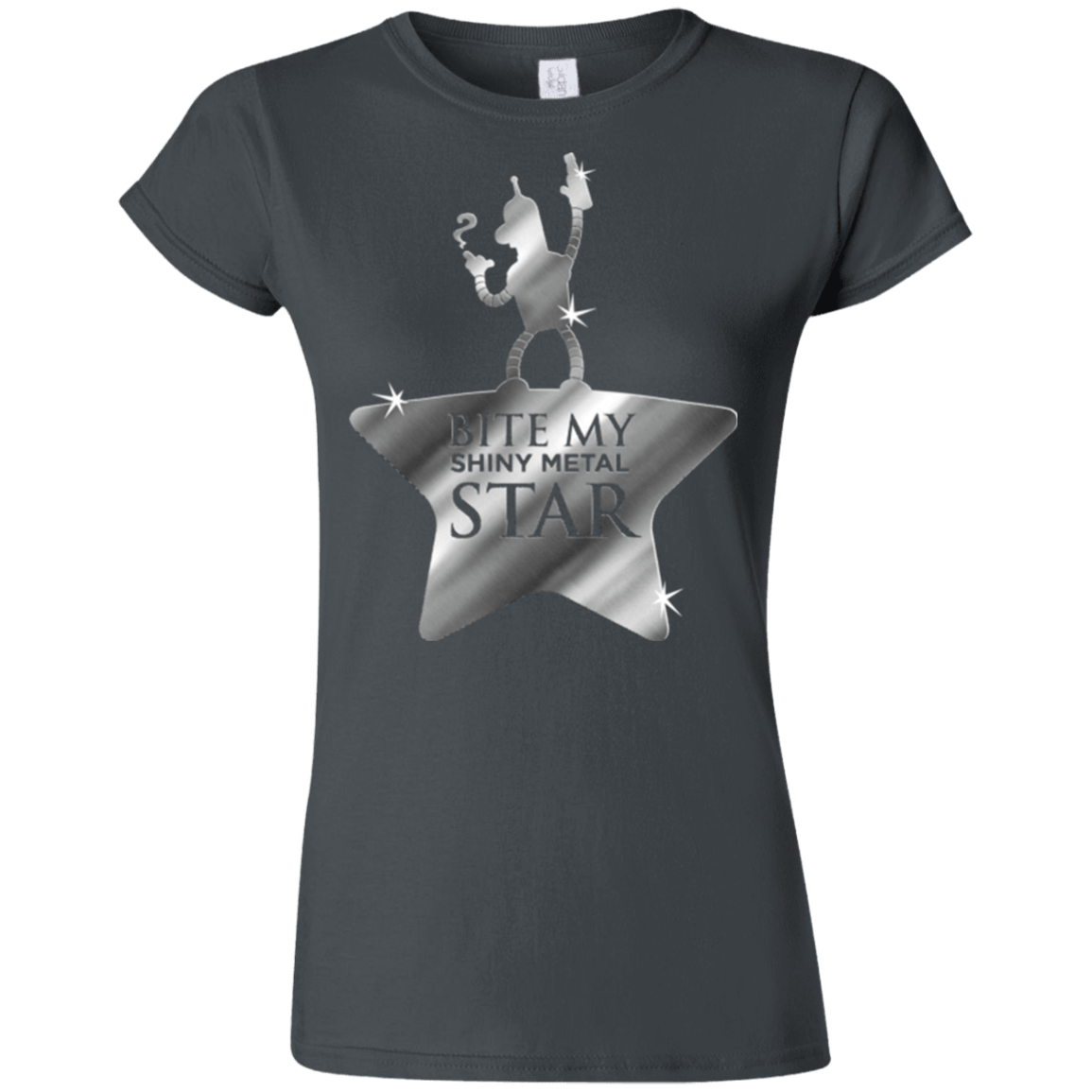 T-Shirts Charcoal / S Bite my Shiny Metal Star Junior Slimmer-Fit T-Shirt