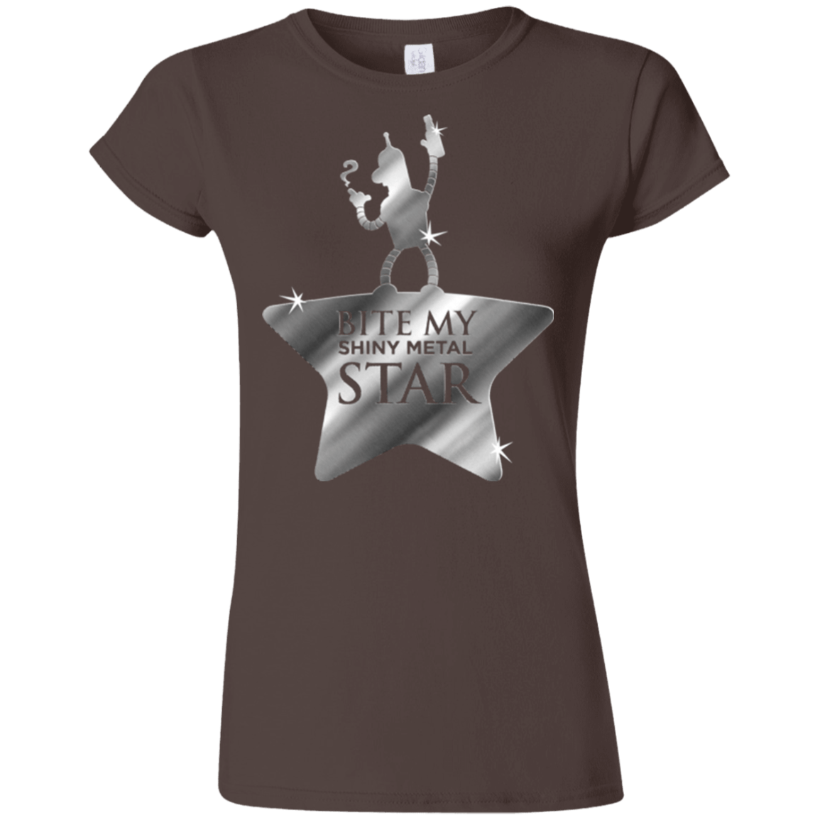 T-Shirts Dark Chocolate / S Bite my Shiny Metal Star Junior Slimmer-Fit T-Shirt