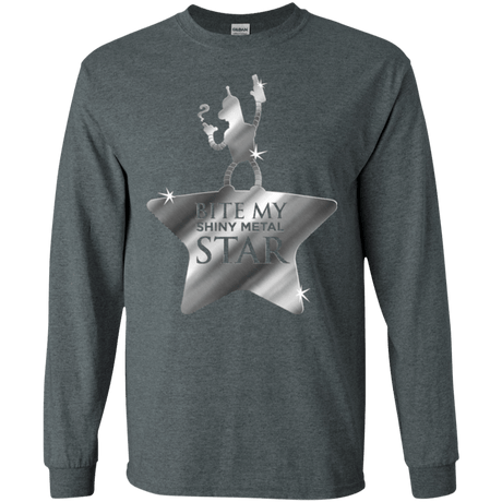 T-Shirts Dark Heather / S Bite my Shiny Metal Star Men's Long Sleeve T-Shirt