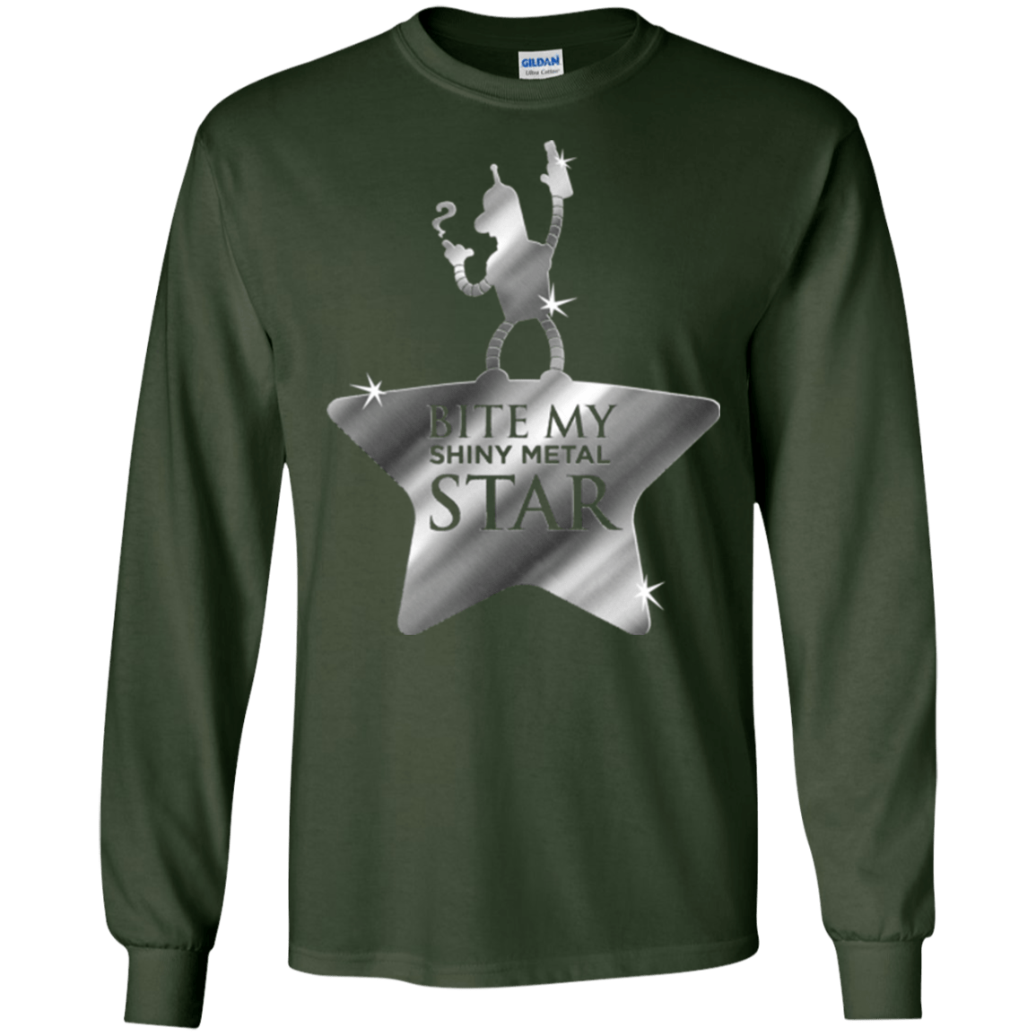 T-Shirts Forest Green / S Bite my Shiny Metal Star Men's Long Sleeve T-Shirt