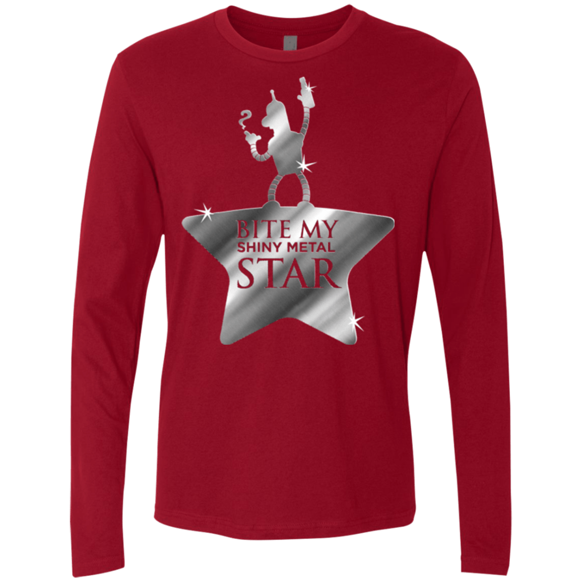 T-Shirts Cardinal / S Bite my Shiny Metal Star Men's Premium Long Sleeve
