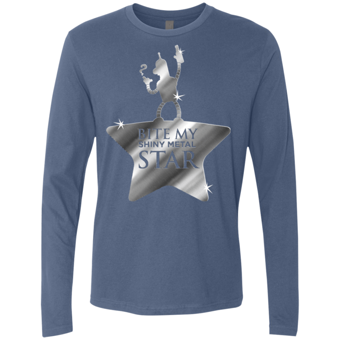 T-Shirts Indigo / S Bite my Shiny Metal Star Men's Premium Long Sleeve