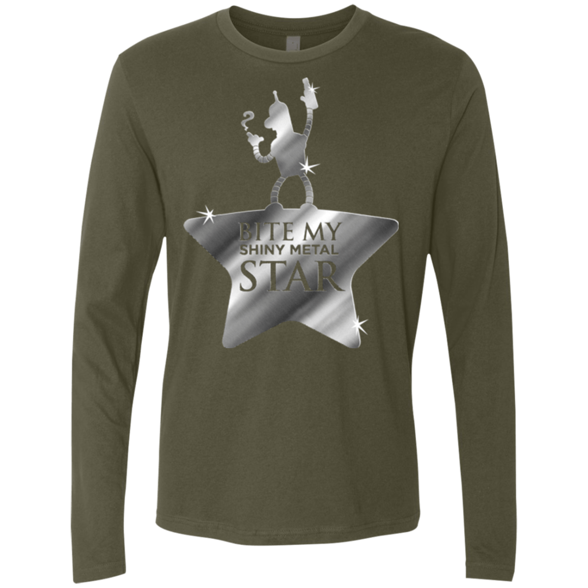 T-Shirts Military Green / S Bite my Shiny Metal Star Men's Premium Long Sleeve