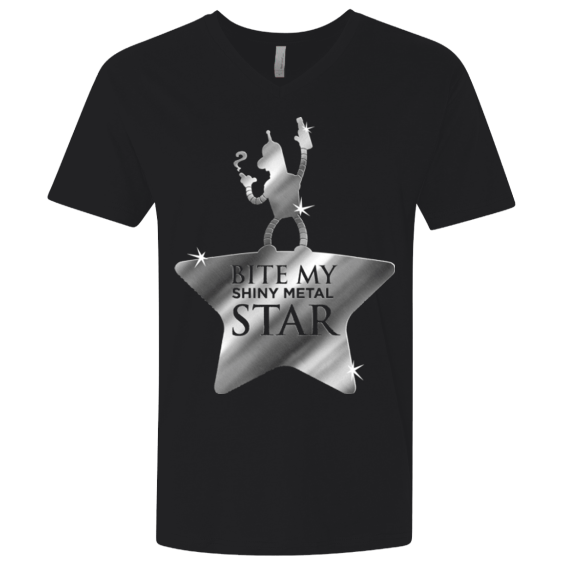 T-Shirts Black / X-Small Bite my Shiny Metal Star Men's Premium V-Neck
