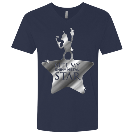 T-Shirts Midnight Navy / X-Small Bite my Shiny Metal Star Men's Premium V-Neck