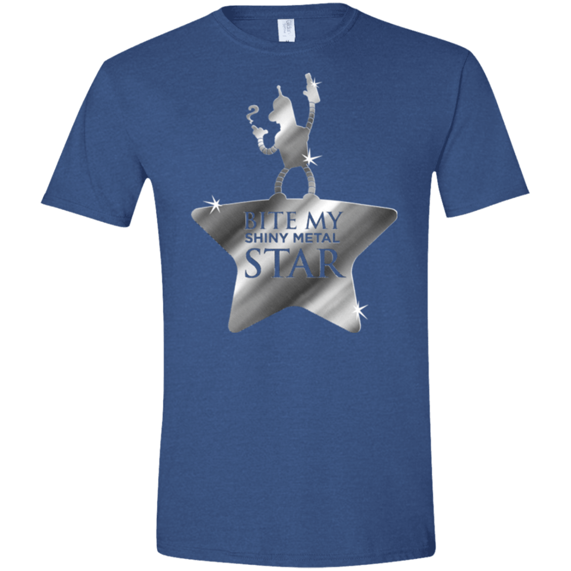 T-Shirts Heather Royal / X-Small Bite my Shiny Metal Star Men's Semi-Fitted Softstyle