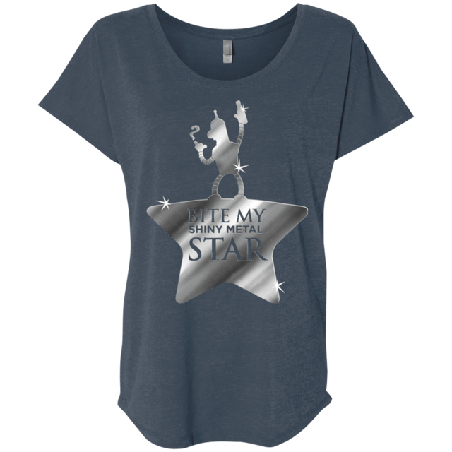 T-Shirts Indigo / X-Small Bite my Shiny Metal Star Triblend Dolman Sleeve