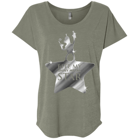 T-Shirts Venetian Grey / X-Small Bite my Shiny Metal Star Triblend Dolman Sleeve