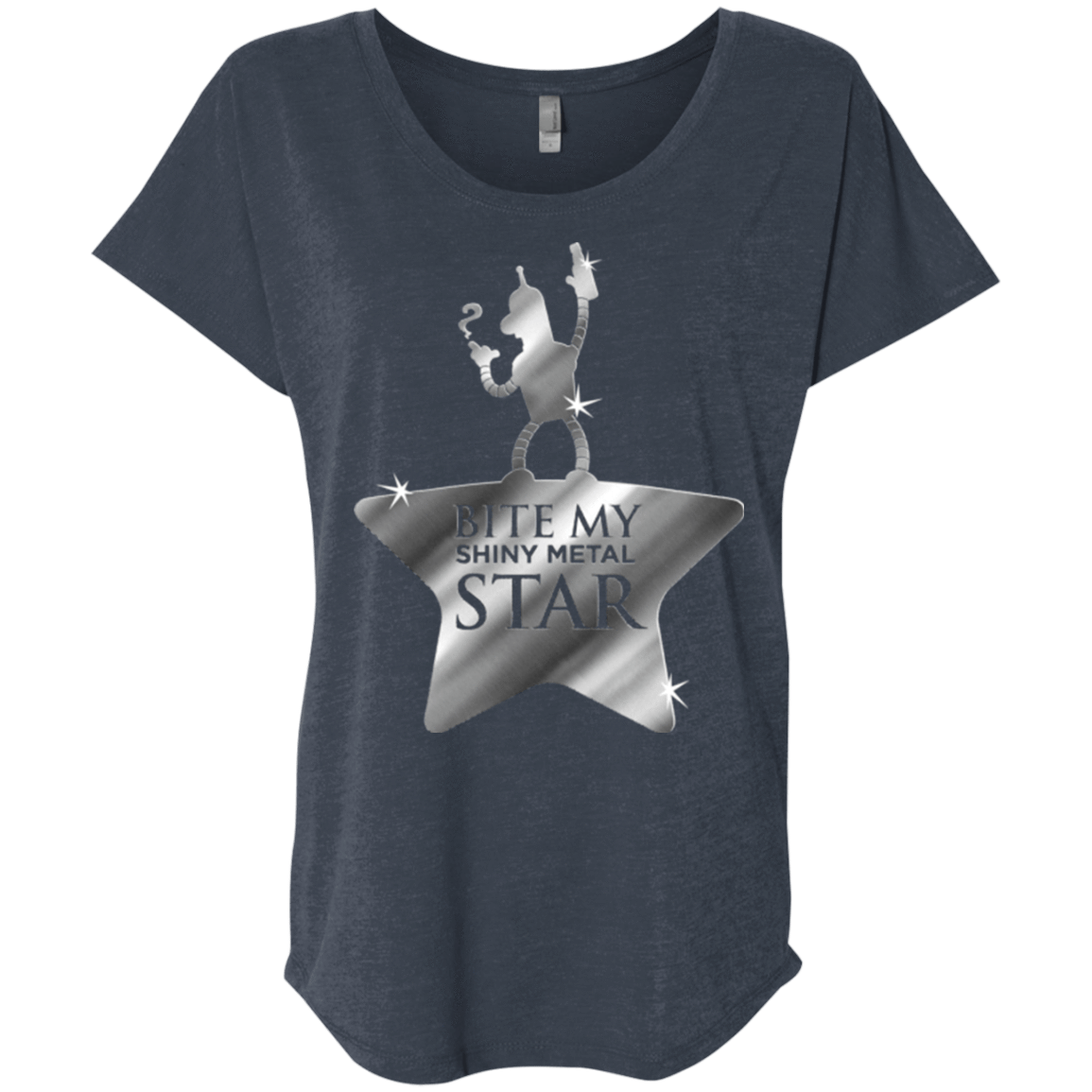 T-Shirts Vintage Navy / X-Small Bite my Shiny Metal Star Triblend Dolman Sleeve