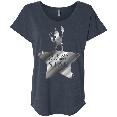 T-Shirts Vintage Navy / X-Small Bite my Shiny Metal Star Triblend Dolman Sleeve