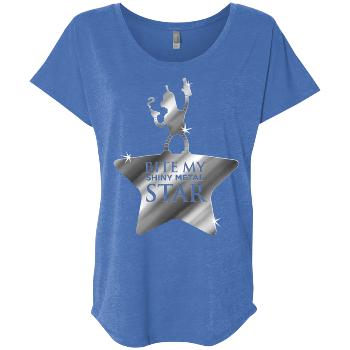 T-Shirts Vintage Royal / X-Small Bite my Shiny Metal Star Triblend Dolman Sleeve