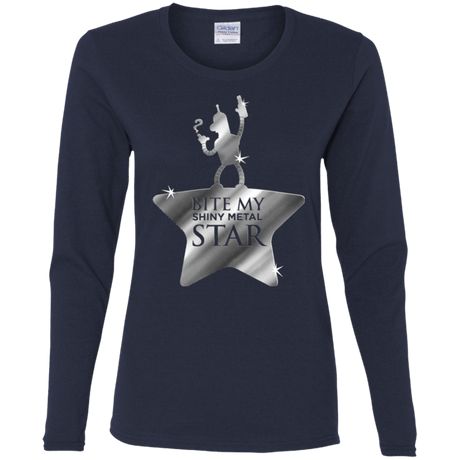 T-Shirts Navy / S Bite my Shiny Metal Star Women's Long Sleeve T-Shirt