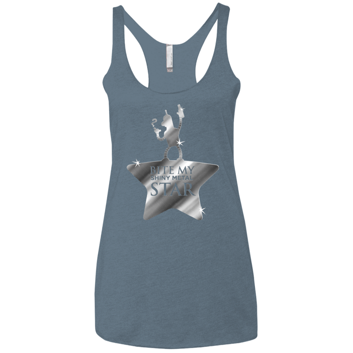 T-Shirts Indigo / X-Small Bite my Shiny Metal Star Women's Triblend Racerback Tank