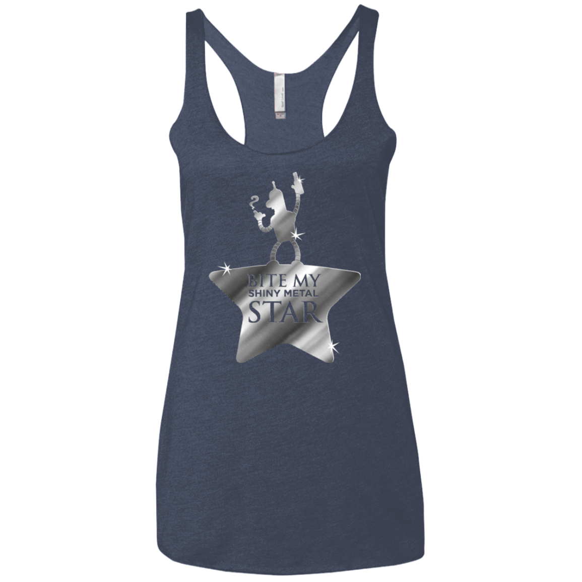 T-Shirts Vintage Navy / X-Small Bite my Shiny Metal Star Women's Triblend Racerback Tank