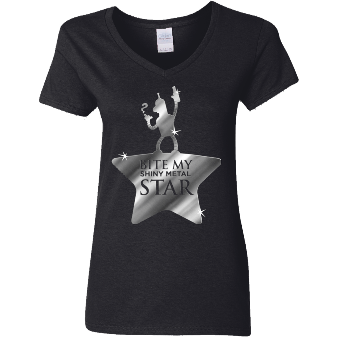 T-Shirts Black / S Bite my Shiny Metal Star Women's V-Neck T-Shirt