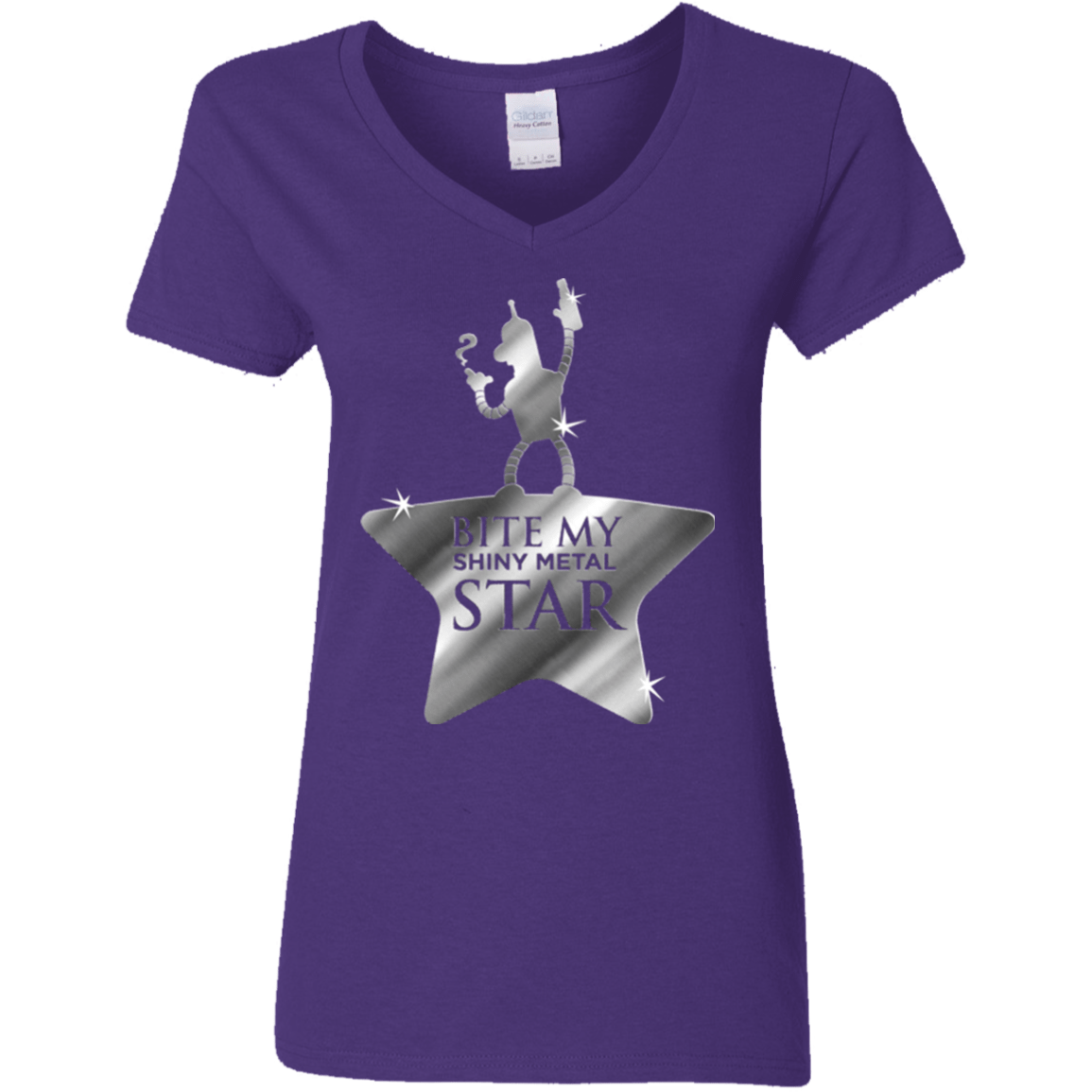 T-Shirts Purple / S Bite my Shiny Metal Star Women's V-Neck T-Shirt