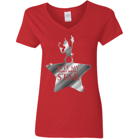 T-Shirts Red / S Bite my Shiny Metal Star Women's V-Neck T-Shirt