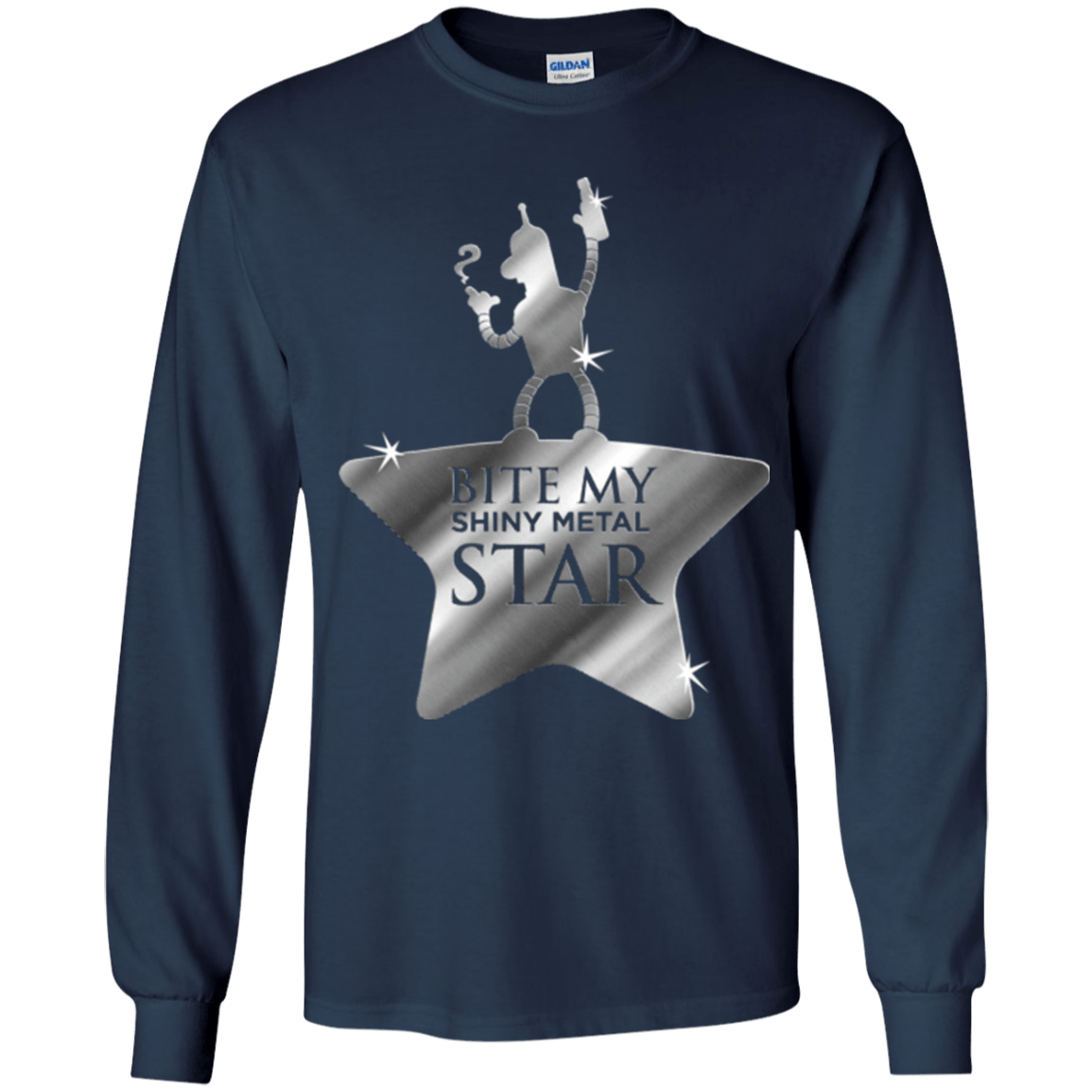T-Shirts Navy / YS Bite my Shiny Metal Star Youth Long Sleeve T-Shirt