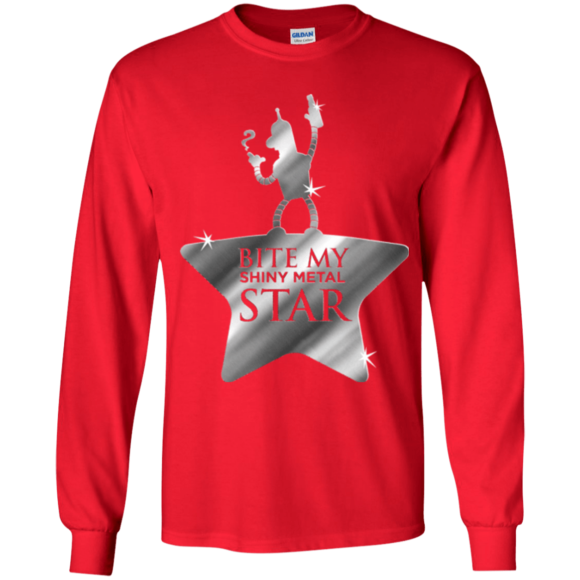 T-Shirts Red / YS Bite my Shiny Metal Star Youth Long Sleeve T-Shirt