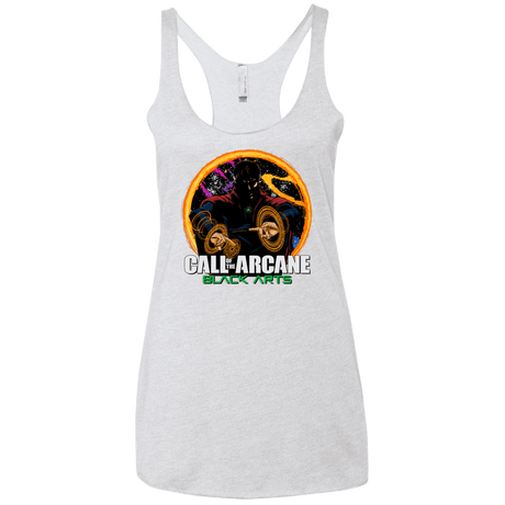 T-Shirts Heather White / X-Small Black arts Women's Triblend Racerback Tank