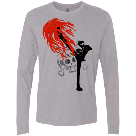 T-Shirts Heather Grey / Small Black leg 2 Men's Premium Long Sleeve