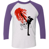 T-Shirts Heather White/Purple Rush / X-Small Black leg 2 Men's Triblend 3/4 Sleeve
