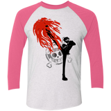 T-Shirts Heather White/Vintage Pink / X-Small Black leg 2 Men's Triblend 3/4 Sleeve