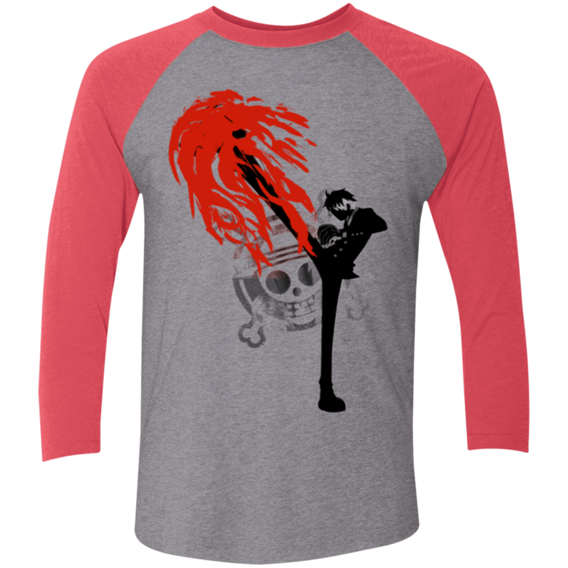 T-Shirts Premium Heather/ Vintage Red / X-Small Black leg 2 Men's Triblend 3/4 Sleeve